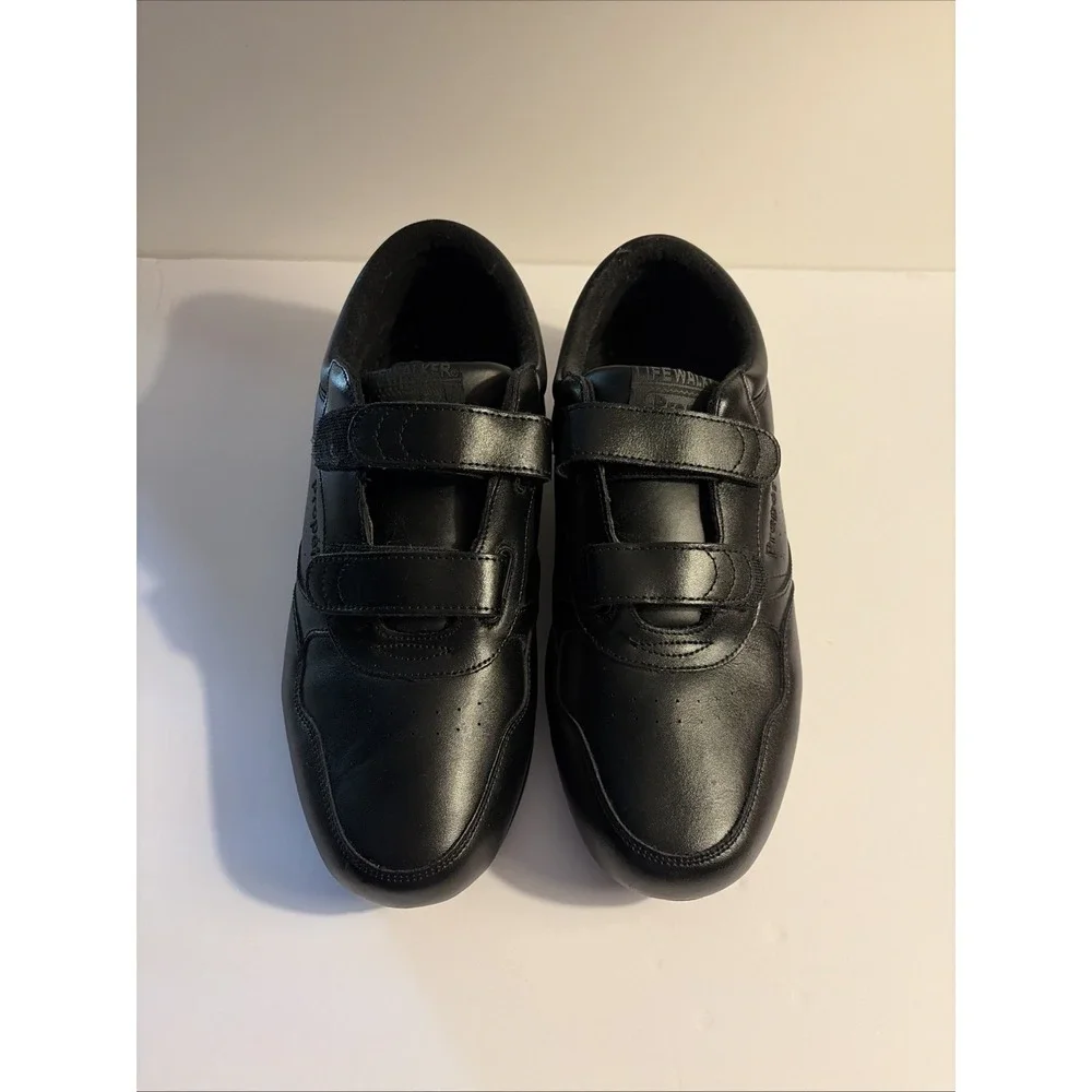 Men's Shoes Propet Life Walker Men's Leather Strap Walking Shoe Black 13 Wide